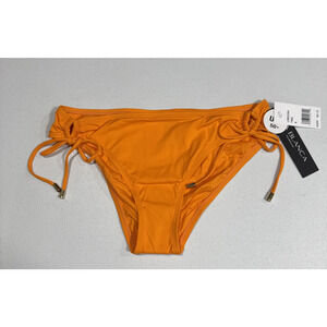 La Blanca Island Goddess Side-Tie Bikini Swimsuit Bottom Sz 8 Tangerine UPF 50+